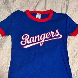 PINK Victoria's Secret Blue and Red Kids Tee